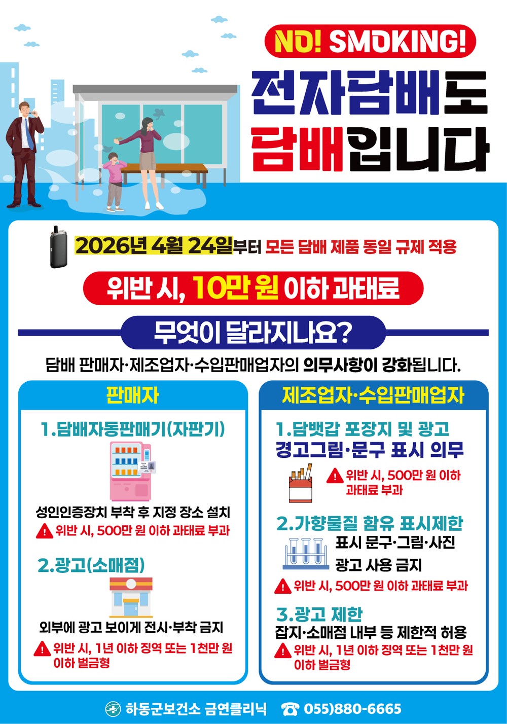 하동군, 담배사업법 개정에 “금연구역 합동 점검” 실시