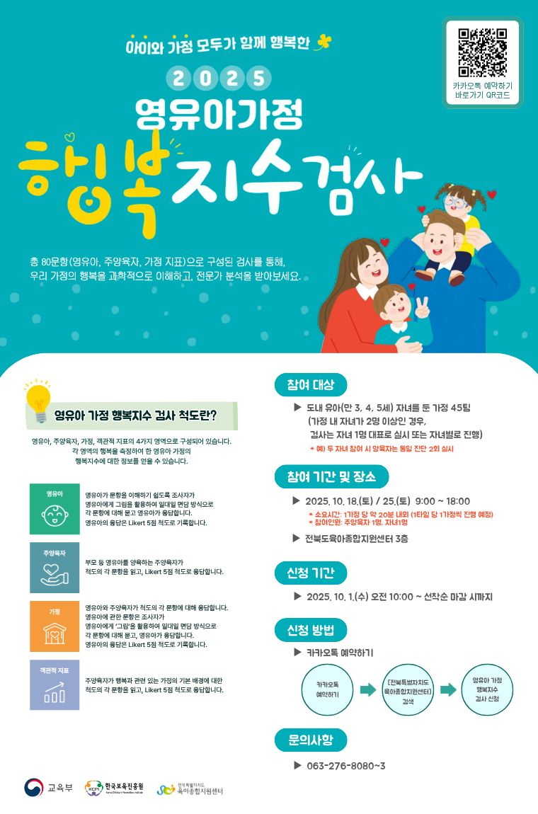 전북자치도, 영유아 가정 행복지수 검사·맞춤형 지원 본격 추진