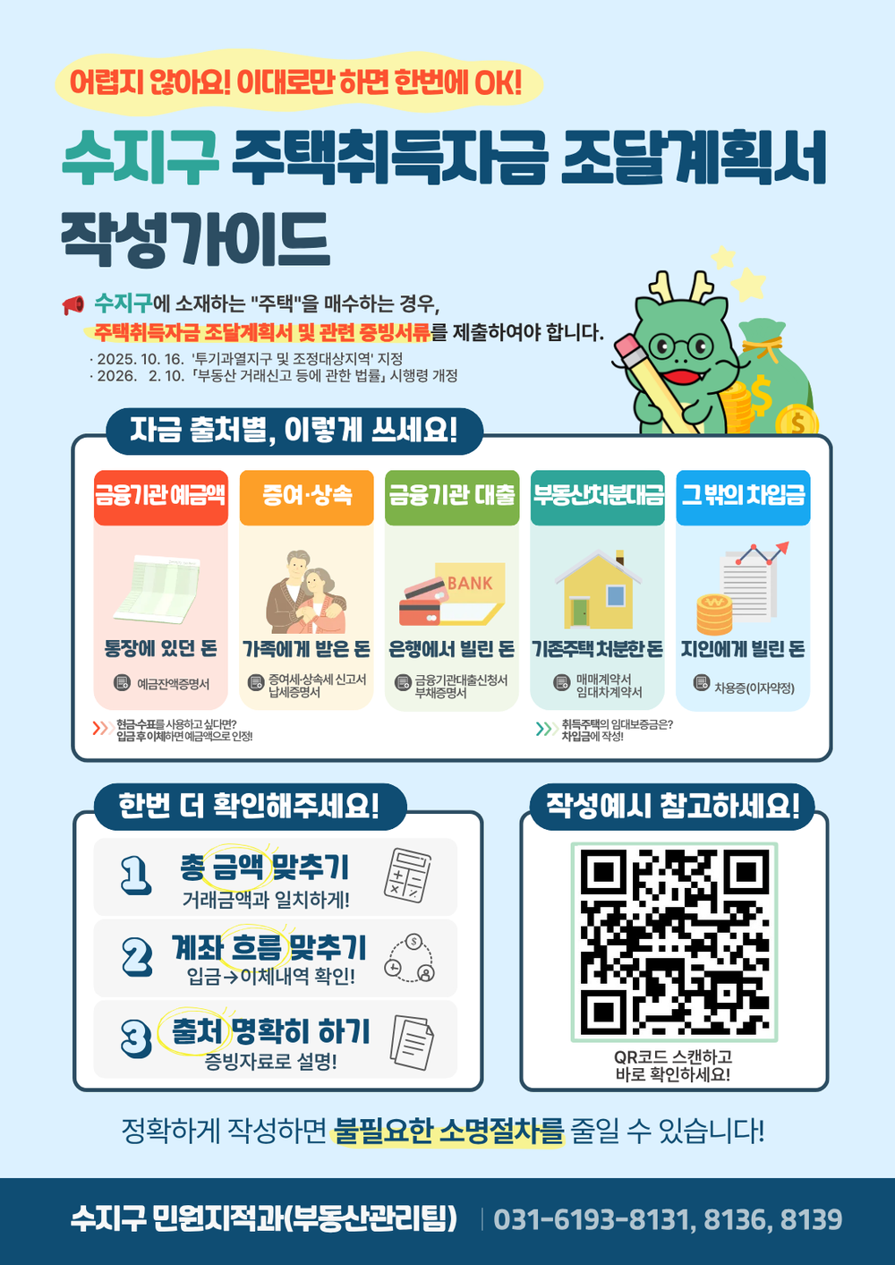 용인특례시 수지구, ‘주택취득자금 조달계획서 작성가이드’ 제작·배포