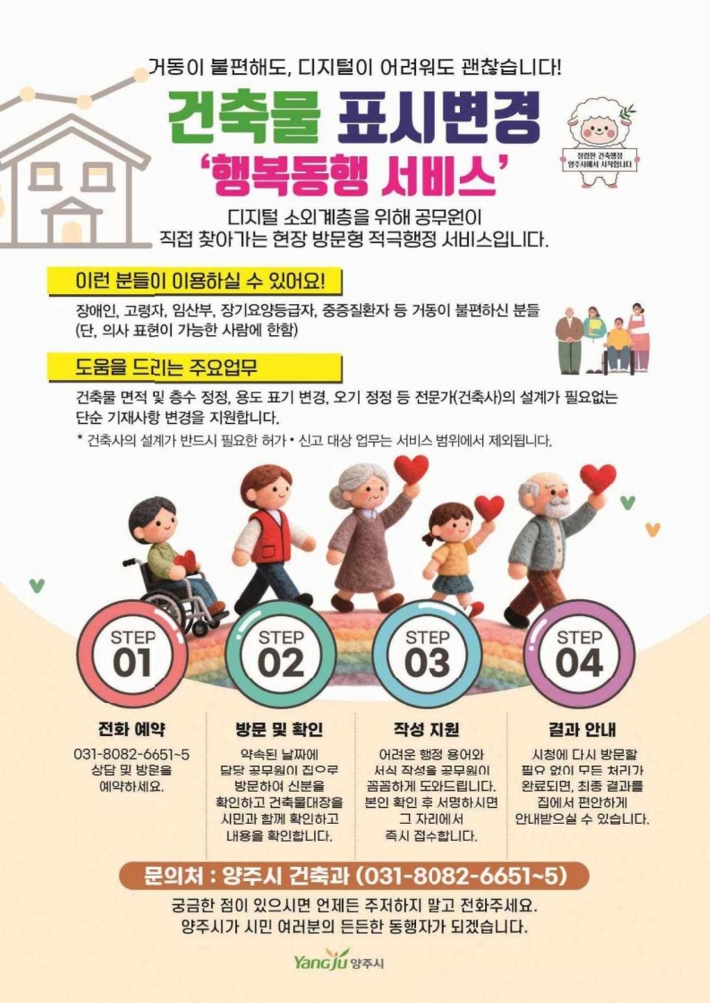 양주시, 취약계층 집까지 찾아간다…‘건축물 표시변경’ 방문 지원