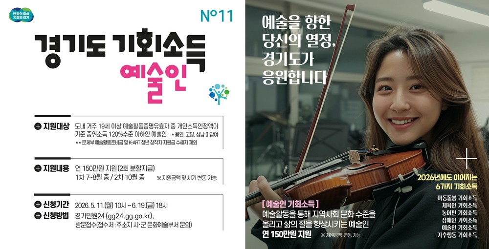 하남시, ‘예술인 기회소득 신청하세요’… 최대 연 150만원 지원