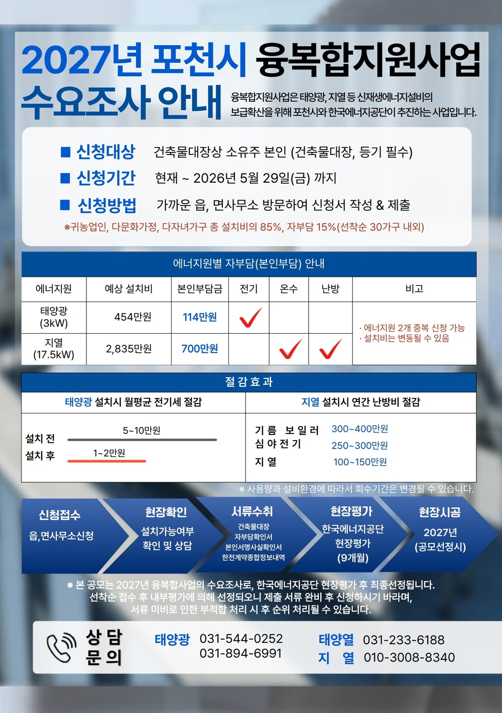 포천시, 2027년 재생에너지보급 융복합지원사업 수요조사 실시