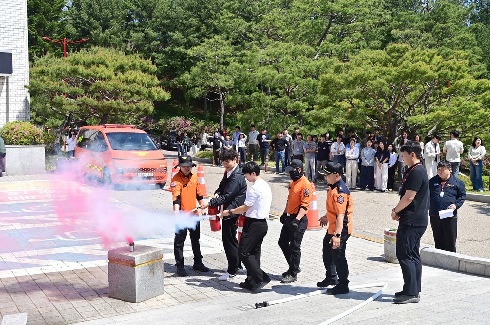 청송군, 군청사 합동 소방훈련 및 교육 실시