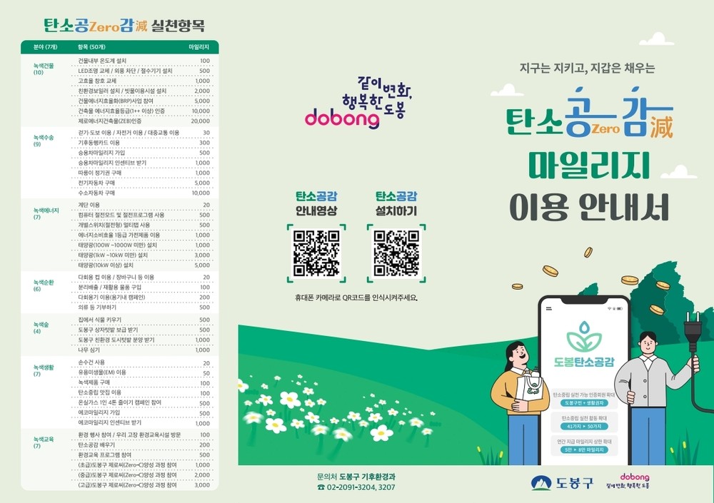 도봉구 탄소공감마일리지 참여 500만 회 돌파