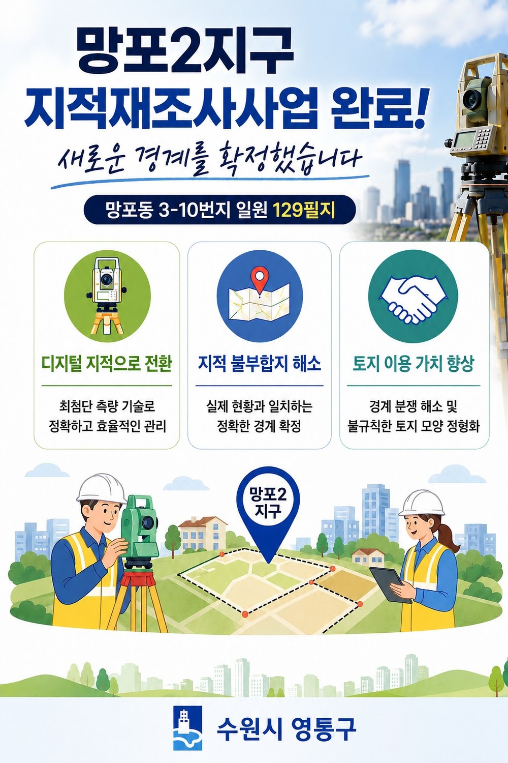 수원시 영통구, 망포2 지적재조사지구 지적재조사사업 완료
