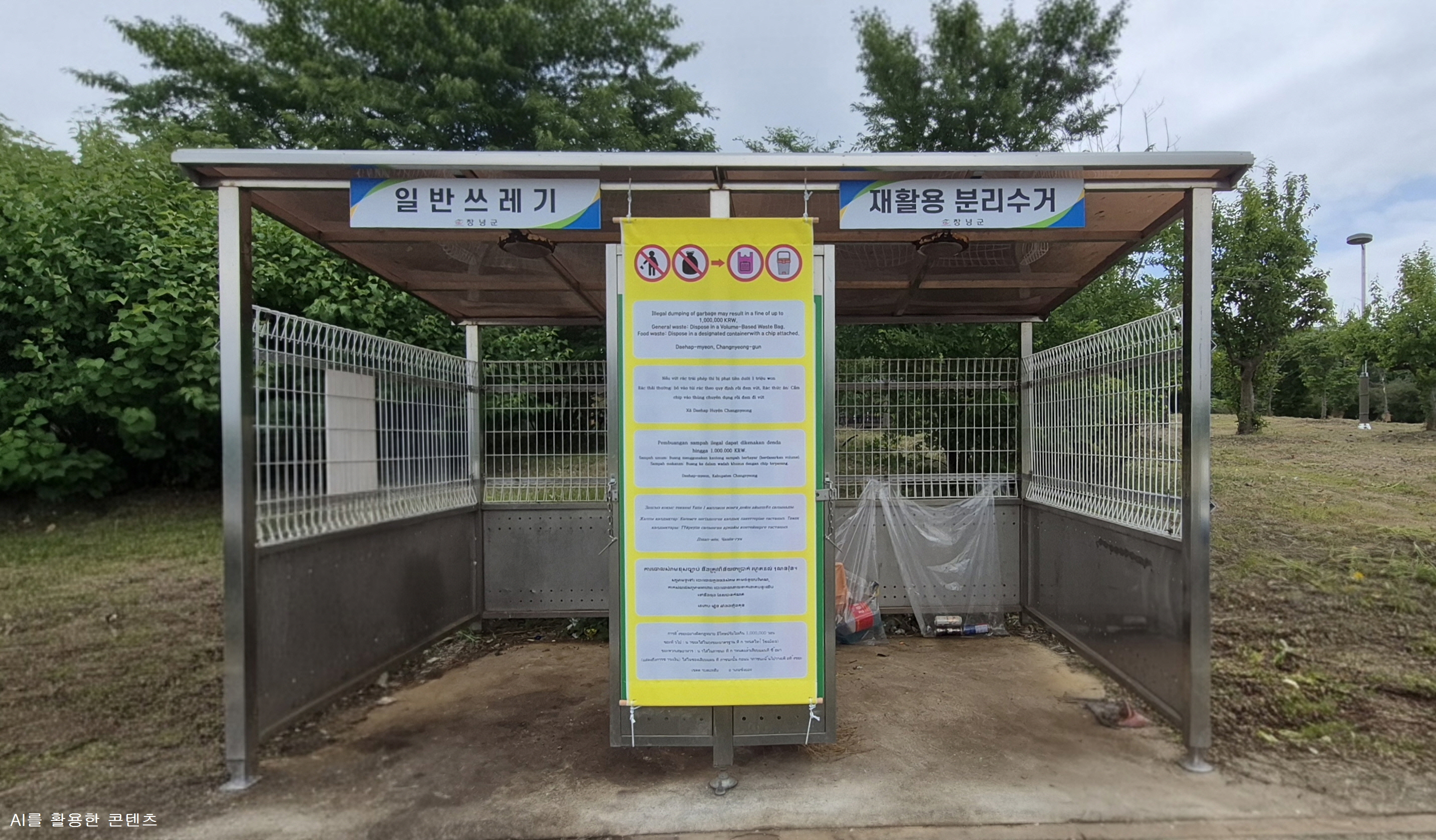 창녕군 대합면, 외국인 근로자 생활쓰레기 불법투기 예방 ‘외국어 현수막’ 설치