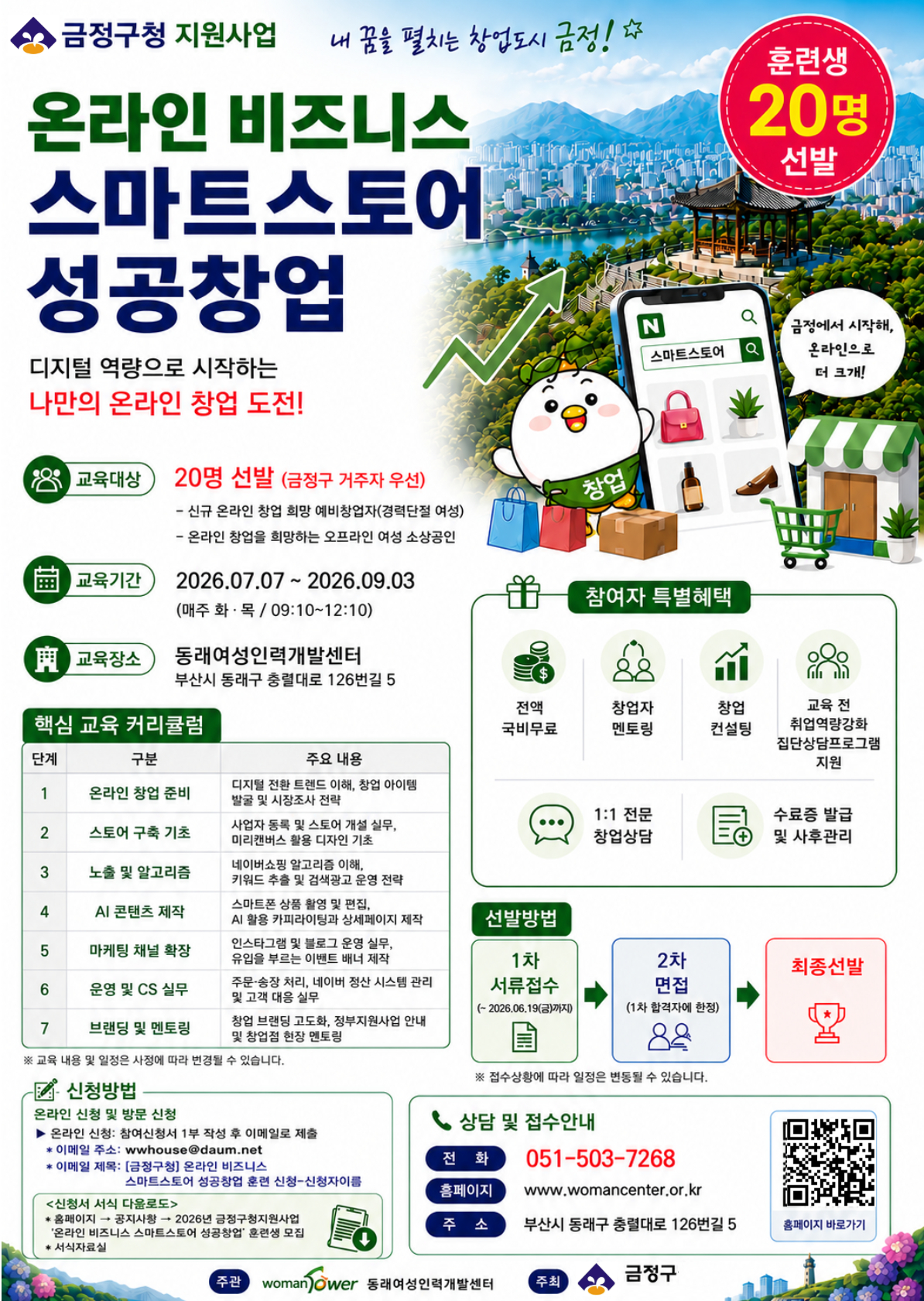 부산 금정구, 경력단절 여성 위한 맞춤형 창업 지원 ‘스마트스토어 성공창업 프로그램’ 운영
