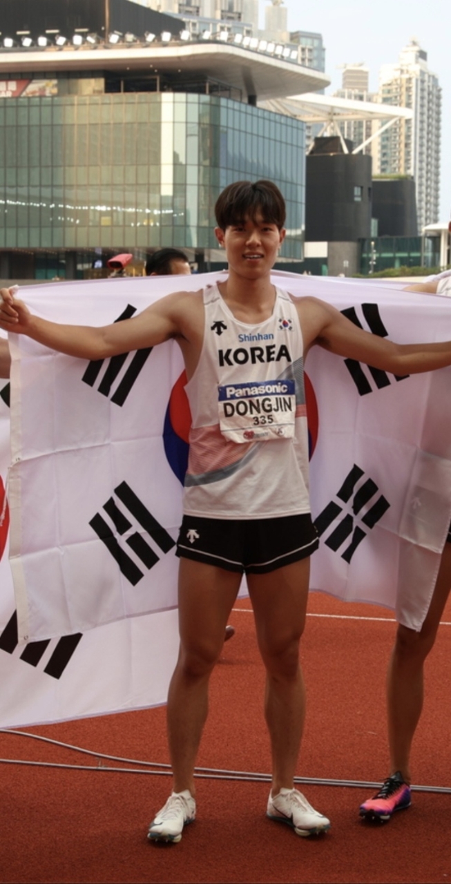 구미시청 육상팀 김동진, 아시아 U20 육상선수권 400mR 금메달 획득