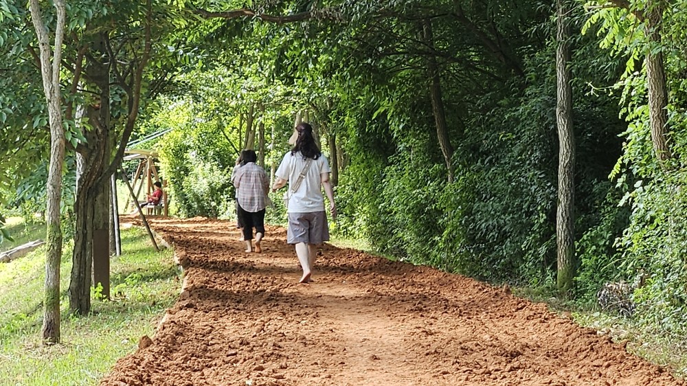 계룡시, 두계천 황톳길 정비 완료...시민 힐링공간 새단장