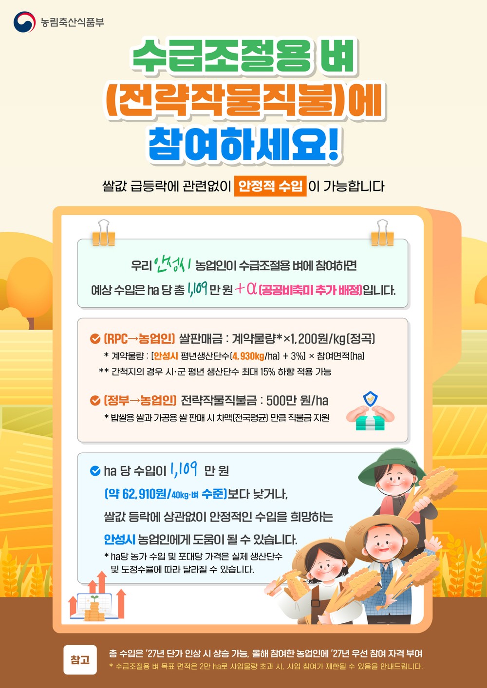2026년 하계 전략작물직불금 신청 접수 연장