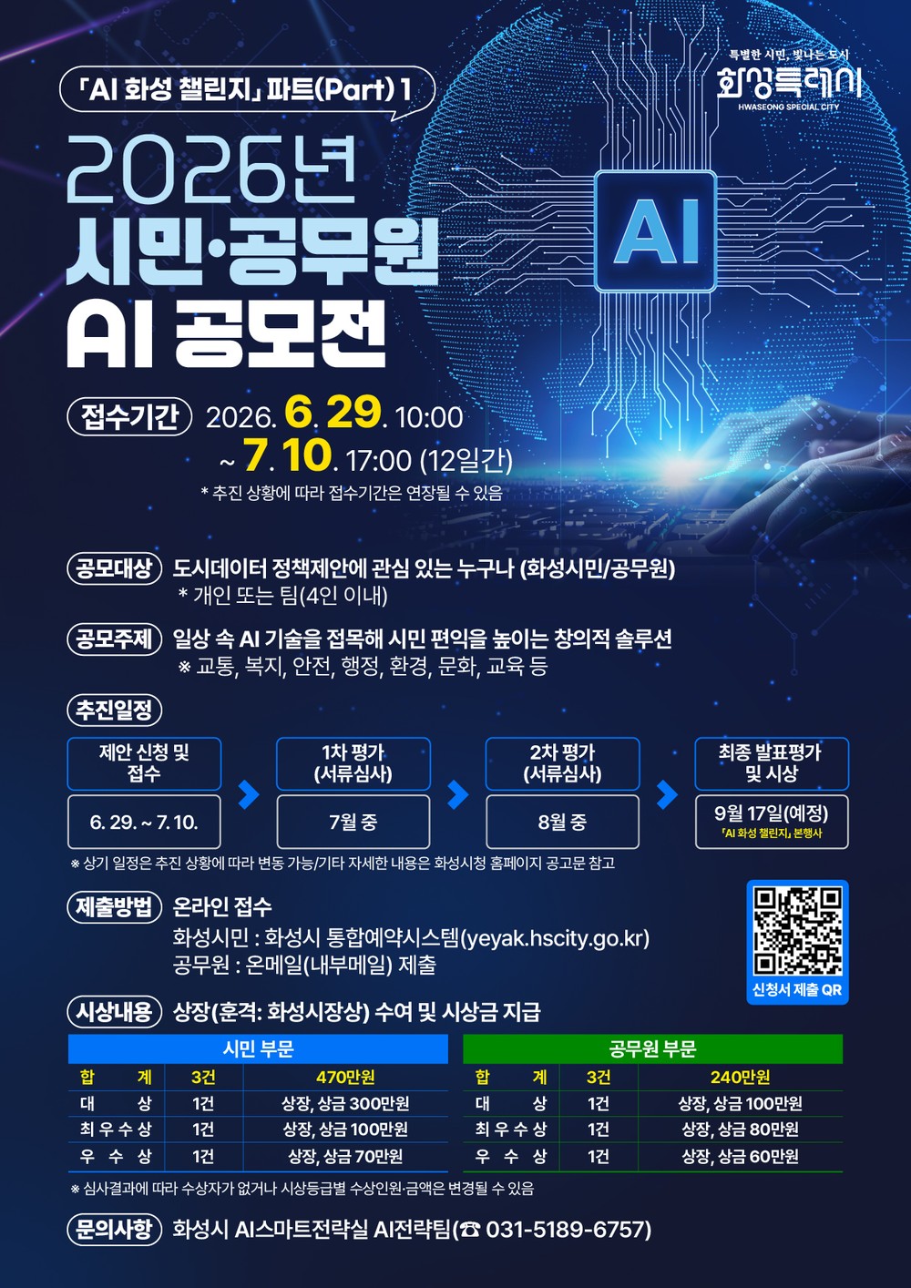 화성특례시, 「2026년 시민·공무원 AI 공모전」 실시