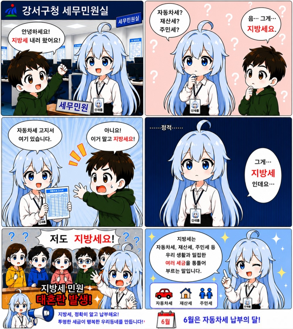 강서구, '세금 대혼란? 웹툰으로 해결!' 구정 캐릭터 '신새롬' 활용 지방세 웹툰 시리즈 연재