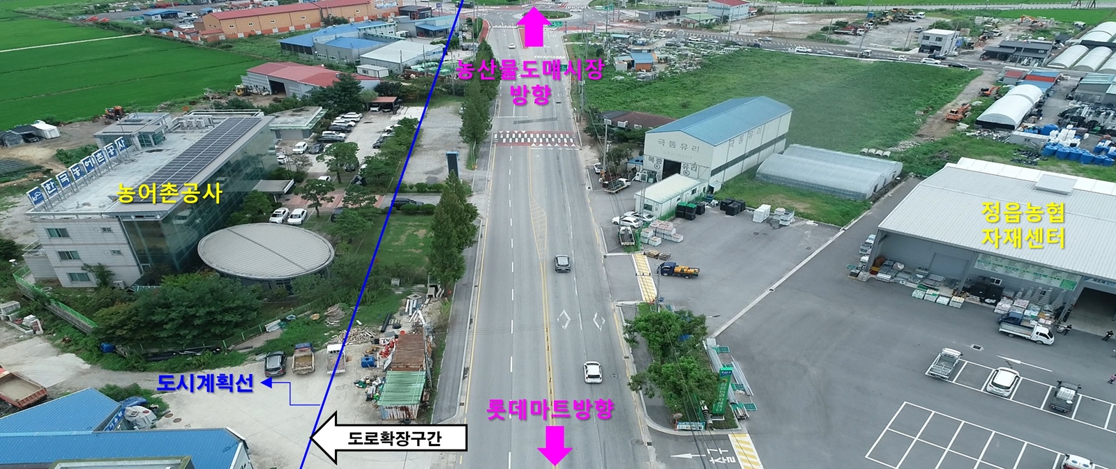 정읍시, 서부산업도로 613m 구간 6차로 확장…내년 4월 완공