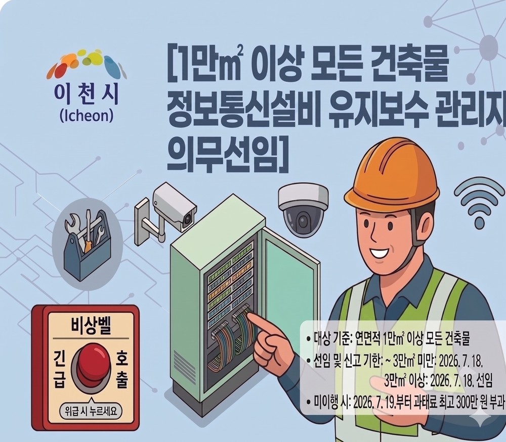 이천시, 1만㎡ 이상 건축물 「정보통신설비 유지보수·관리자 선임」 신고 당부