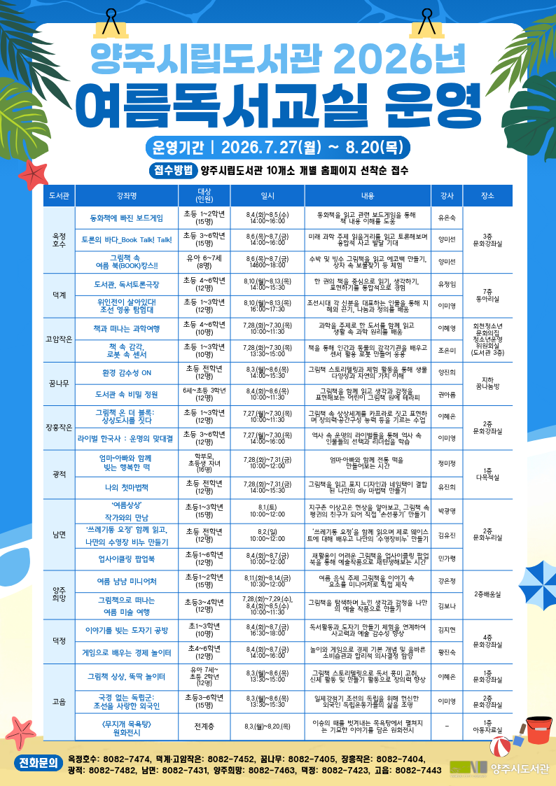 로봇·과학부터 미니어처·떡 만들기까지… 올 여름 무더위 잡는 양주시 도서관 이색 프로그램