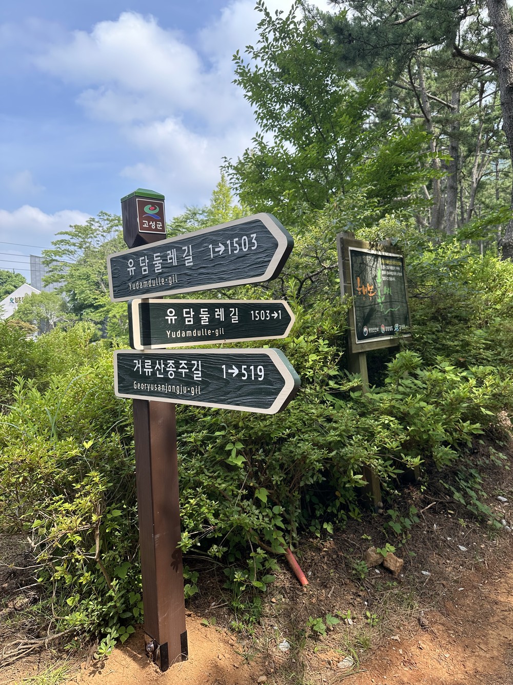 고성군, 거류산 ‘숲길 도로명판’ 설치 완료